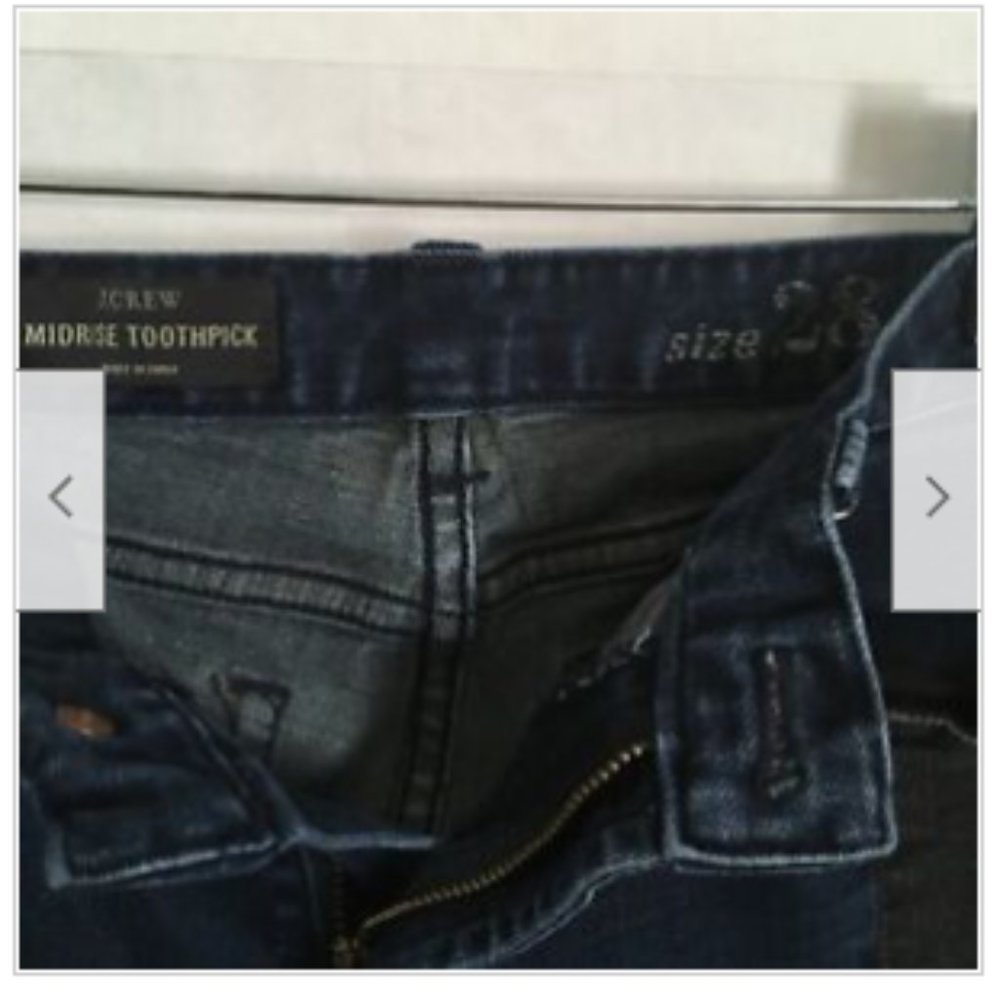 J. CREW Mid Rise Toothpick Skinny Jeans Pants Blocked Indigo - Picture 5 of 8